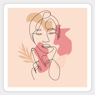 Abstract middle finger line art Sticker